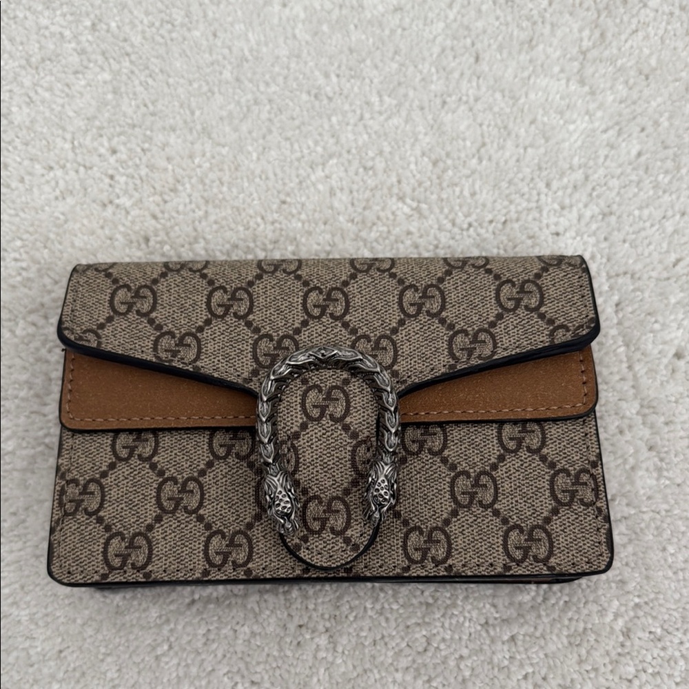 Gucci Brown and Tan Wallet with Iconic Design